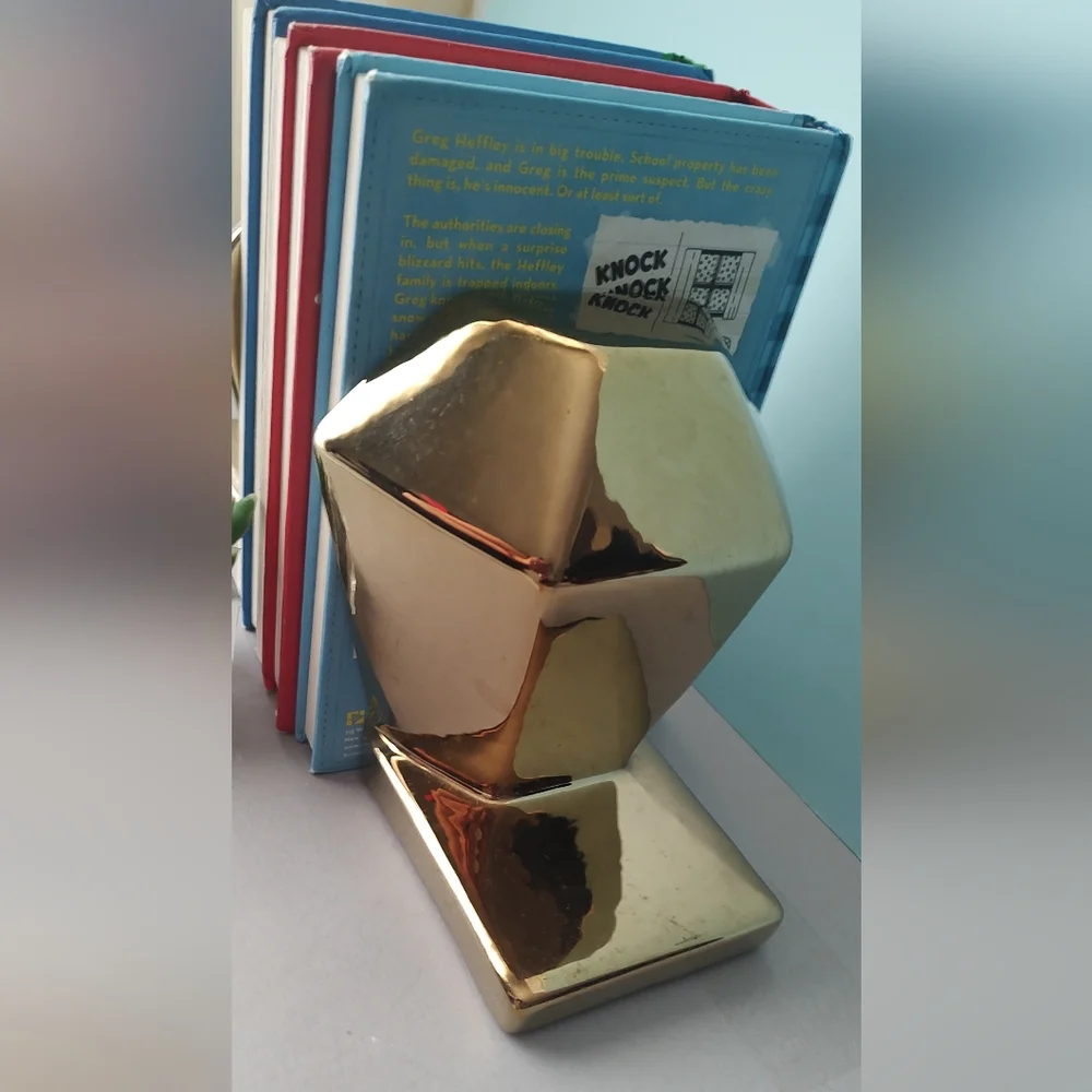 Gold Geometric Bookends